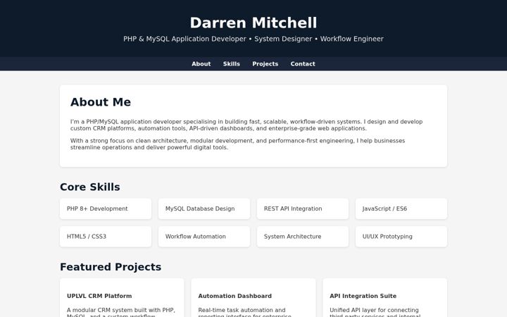 Screenshot of darrenmitchell.co.uk