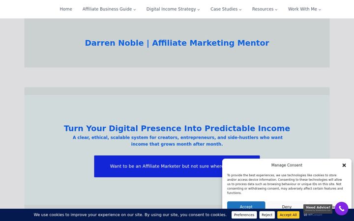 Skærmbillede af darrennoble.co.uk