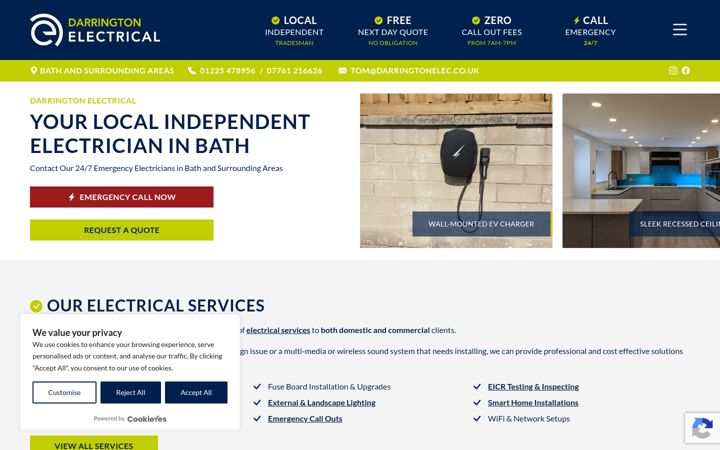 Screenshot of darringtonelec.co.uk