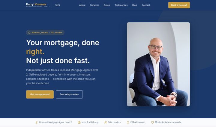 Screenshot of darrylkraemer.com