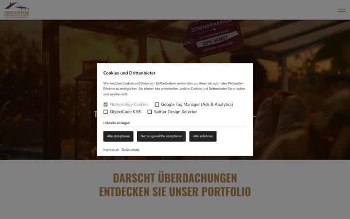 Screenshot of darscht-ueberdachungen.de