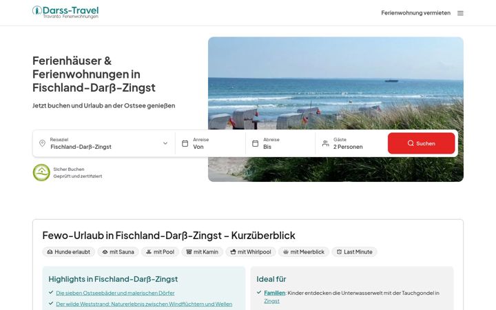 Screenshot of darss-travel.de