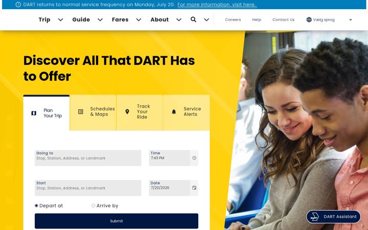 Screenshot of dart.org