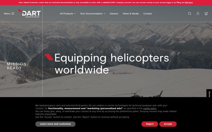 Screenshot of dartaerospace.com