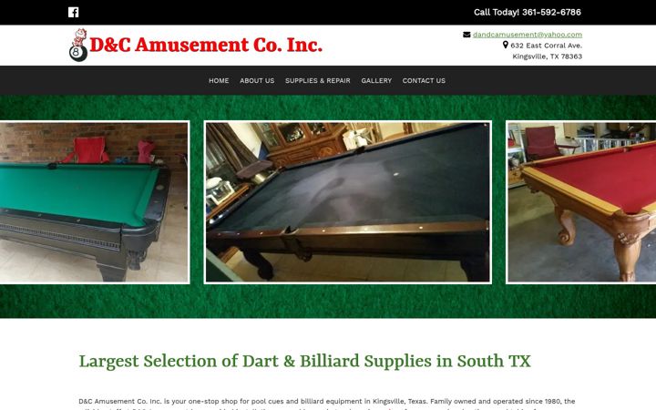 Screenshot of dartandbilliardsupplies.com
