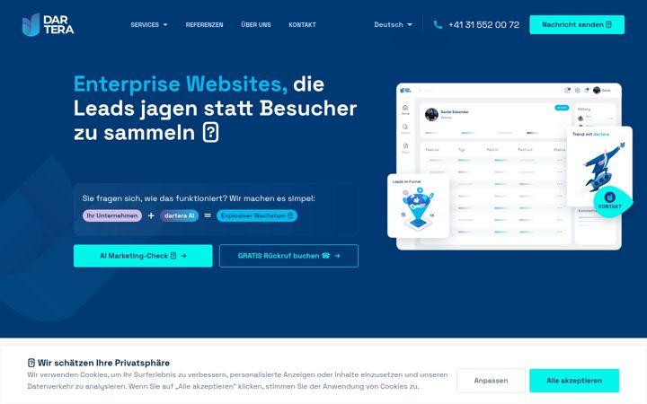 Screenshot of dartera.ch