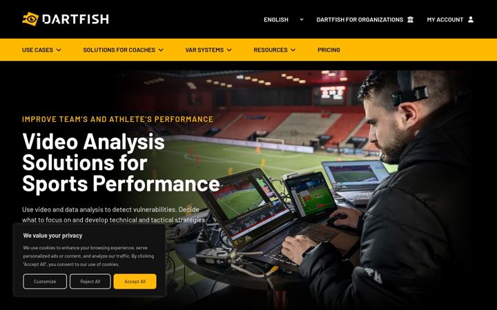 Screenshot of dartfish.com