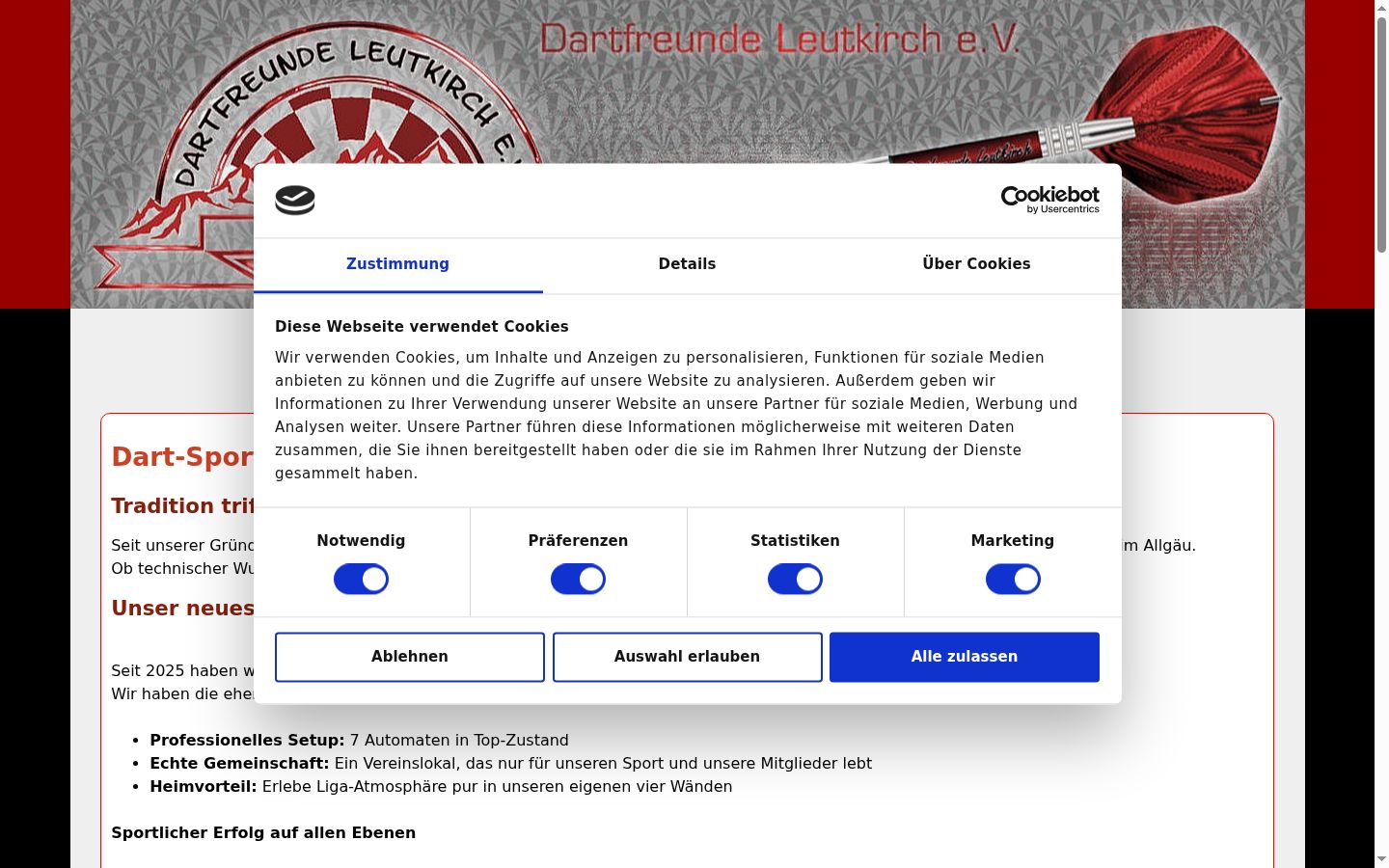 Screenshot of the consent banner shown before any interaction