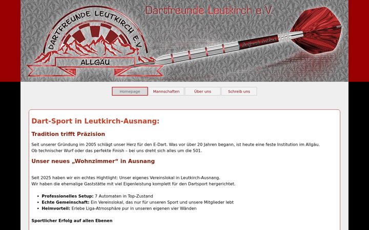 Screenshot of dartfreunde-leutkirch.de