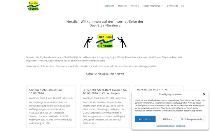 Screenshot of dartliga-nienburg.de