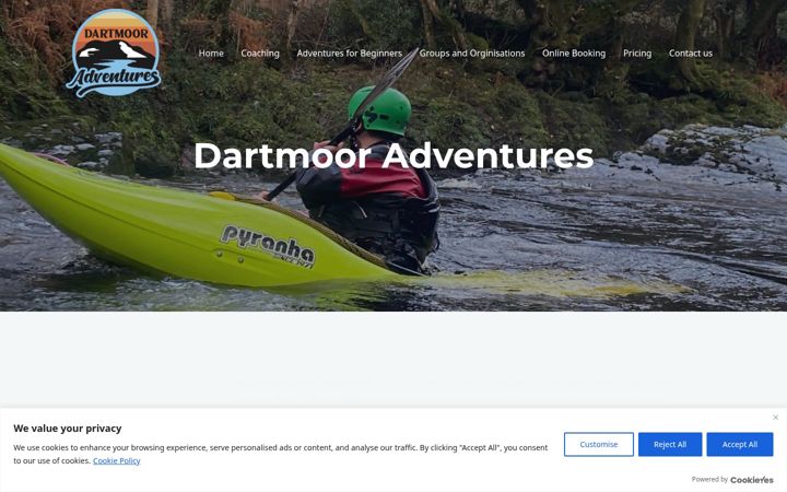 Screenshot of dartmooradventures.co.uk