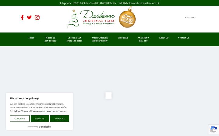 Screenshot of dartmoorchristmastrees.co.uk