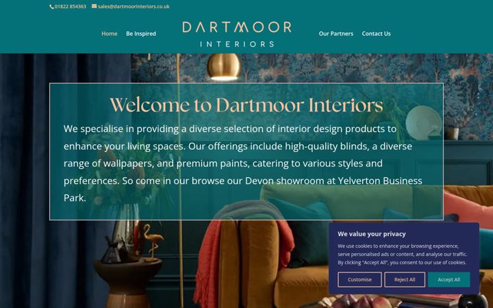 Captura de ecrã de dartmoorinteriors.co.uk