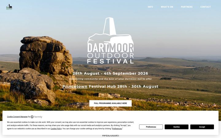 Screenshot of dartmooroutdoorfestival.co.uk