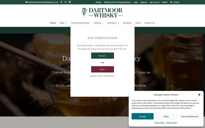 Captura de ecrã de dartmoorwhiskydistillery.co.uk