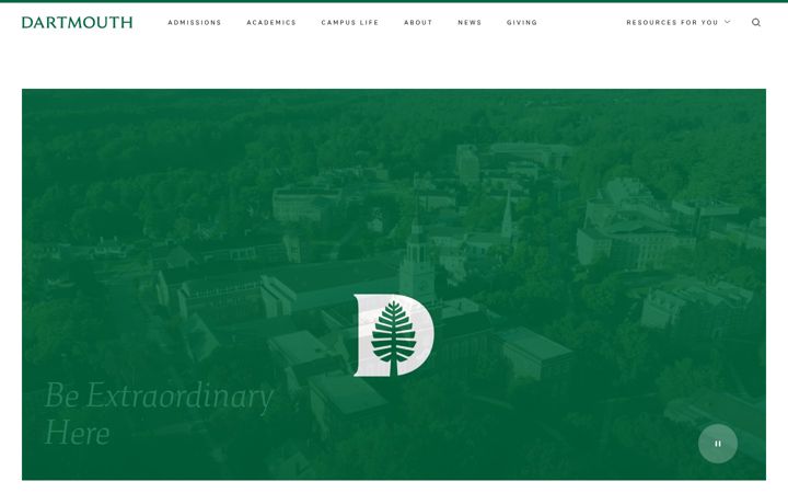 Screenshot van dartmouth.edu