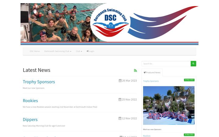 Screenshot of dartmouthswimmingclub.com