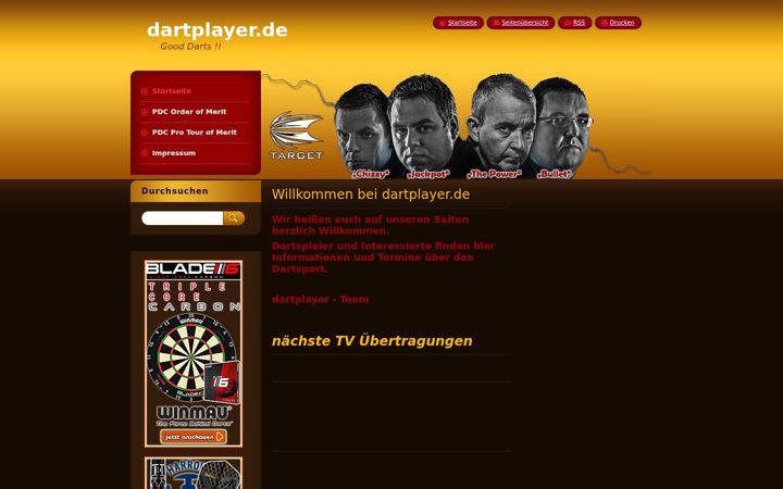 Screenshot of dartplayer.de