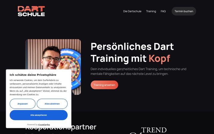 Screenshot of dartschule.de