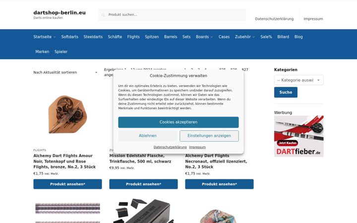 Screenshot of dartshop-berlin.eu