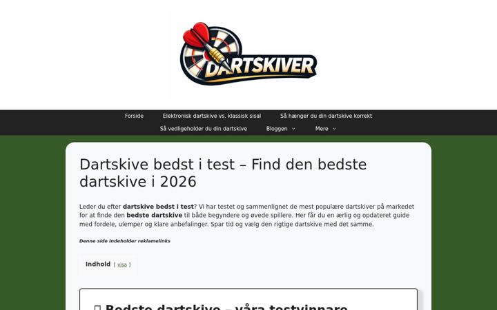 Screenshot of dartskive.com