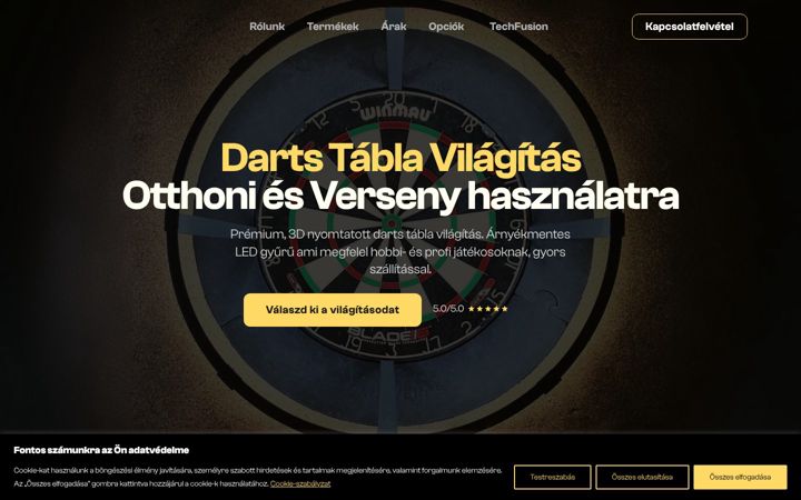 Zrzut ekranu dartstablavilagitas.hu