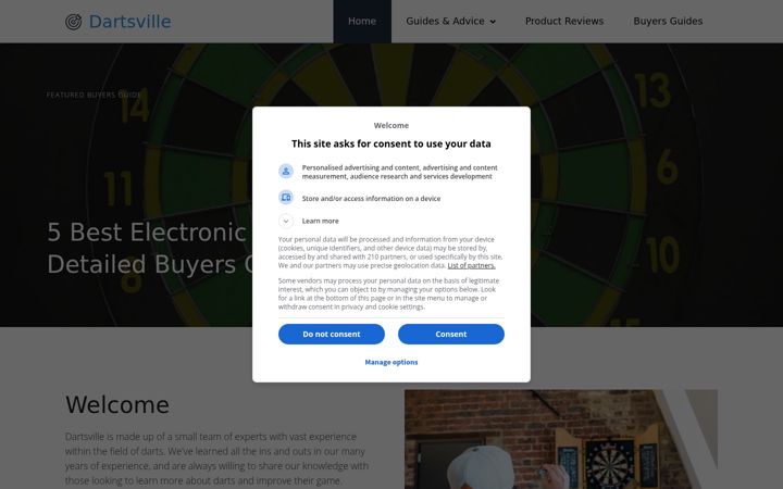 Screenshot of dartsville.com