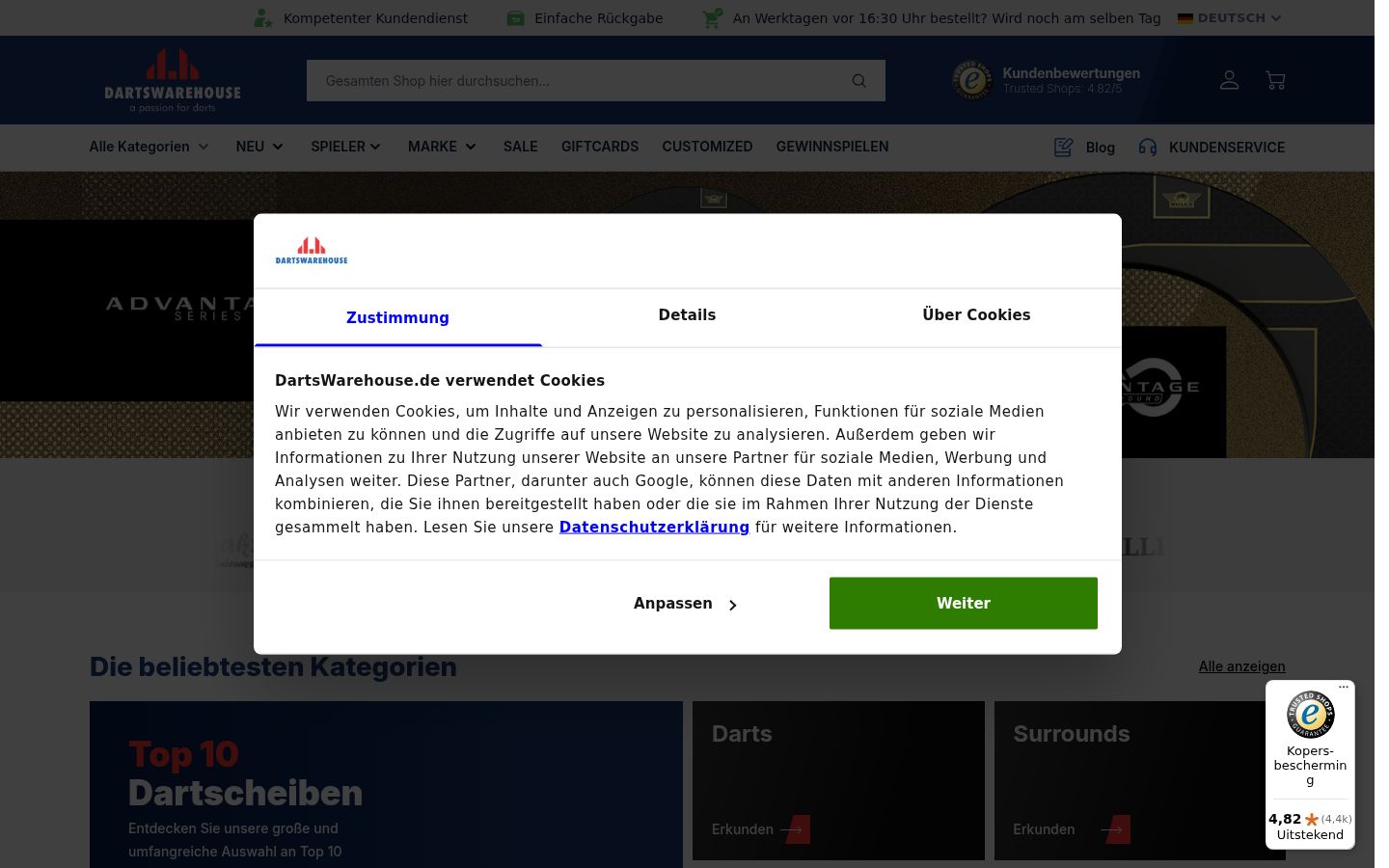 Zrzut ekranu banera zgody wyświetlanego przed jakąkolwiek interakcją