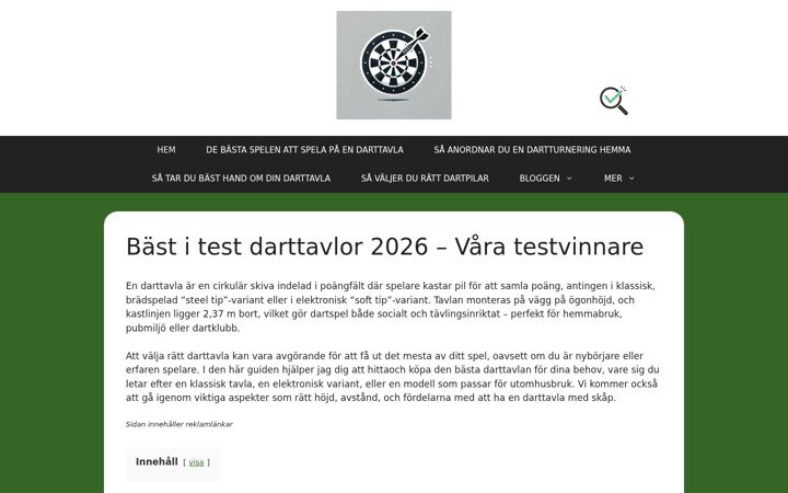 Screenshot of darttavlor.se