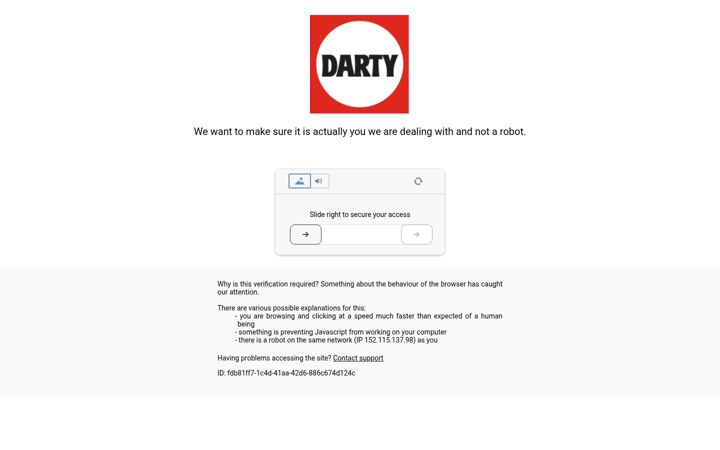 Skärmbild av darty.com