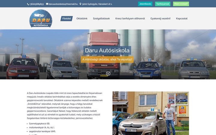 Zrzut ekranu daruautosiskola.hu