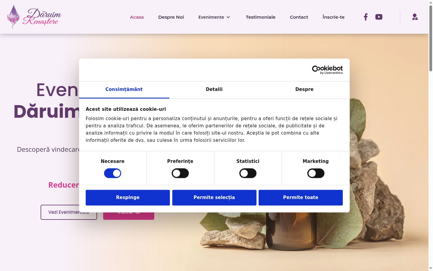 Ekrānuzņēmums ar piekrišanas baneri, kas tika rādīts pirms jebkādas mijiedarbības