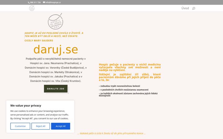 Screenshot of daruj.se