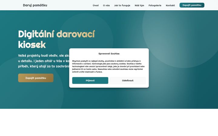 Екранна снимка на darujpamatku.cz
