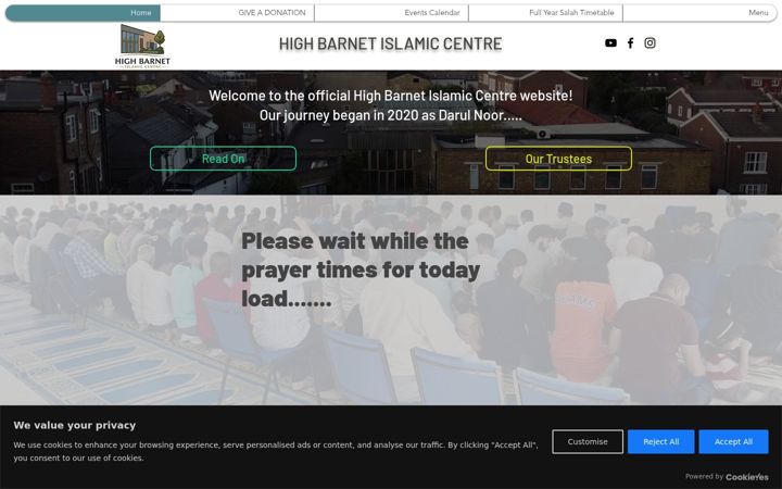 Screenshot of darulnoor.org.uk