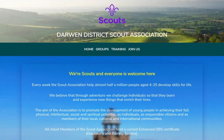 Screenshot of darwen-scouts.org.uk