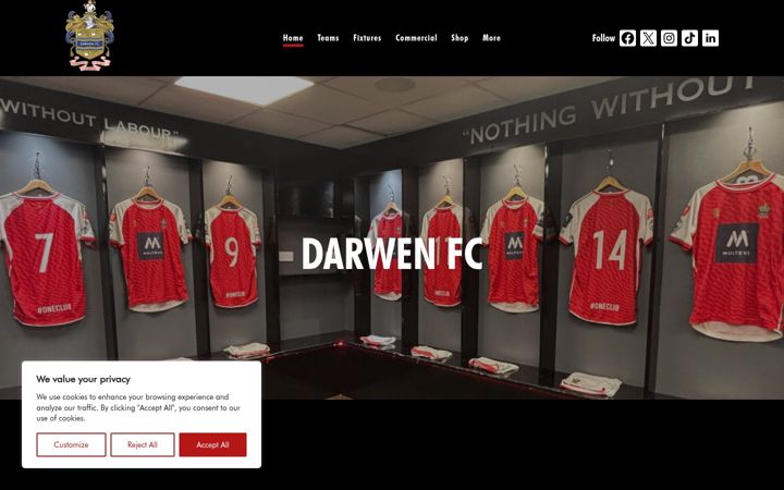 Screenshot of darwenfc.co.uk