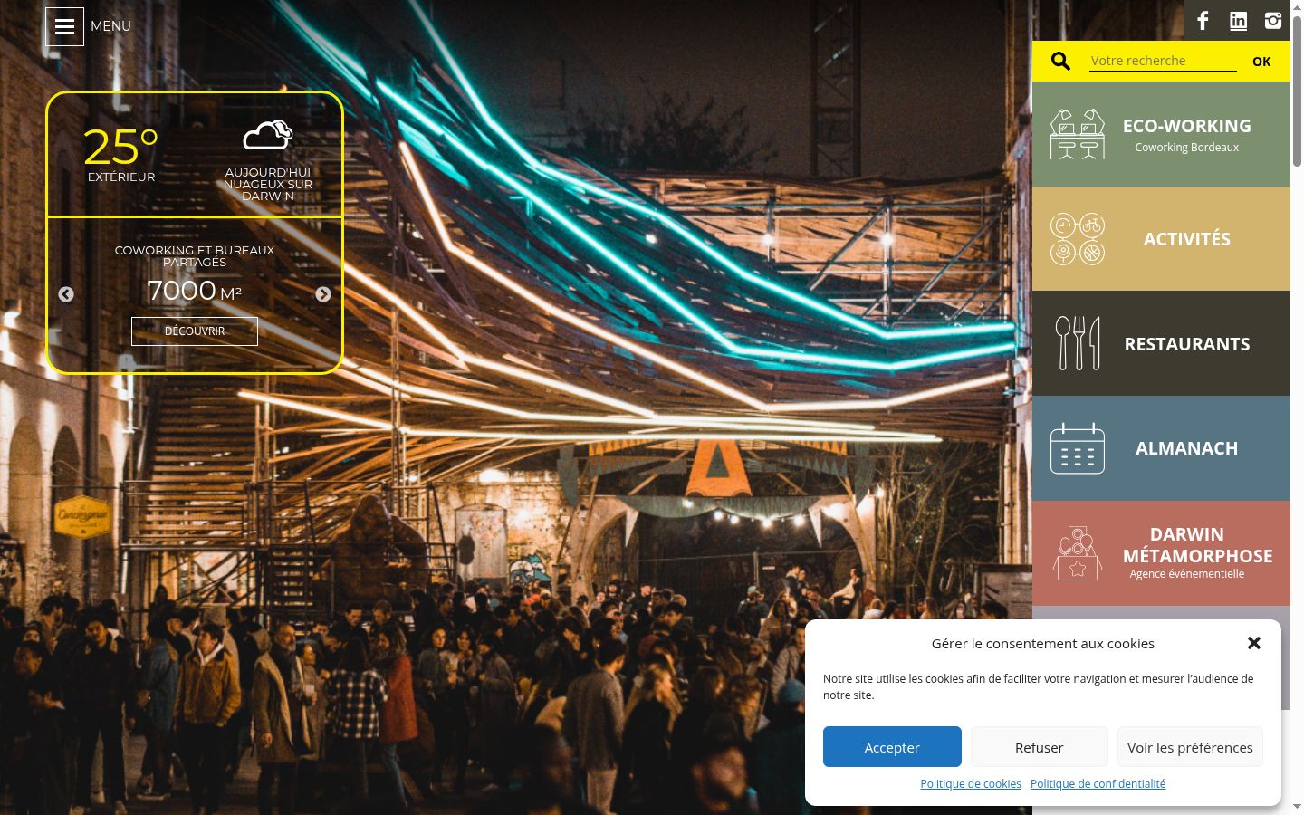 Screenshot of the consent banner shown before any interaction