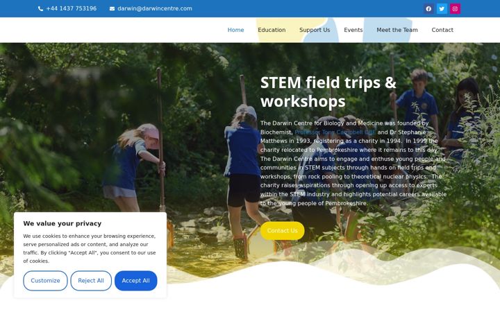 Screenshot of darwincentre.com