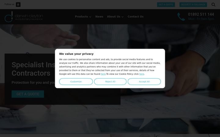 Screenshot of darwinclayton.co.uk