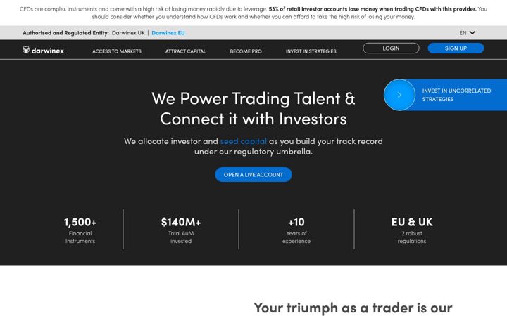 Screenshot di darwinex.com