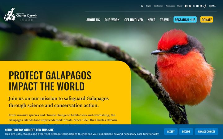 Screenshot of darwinfoundation.org