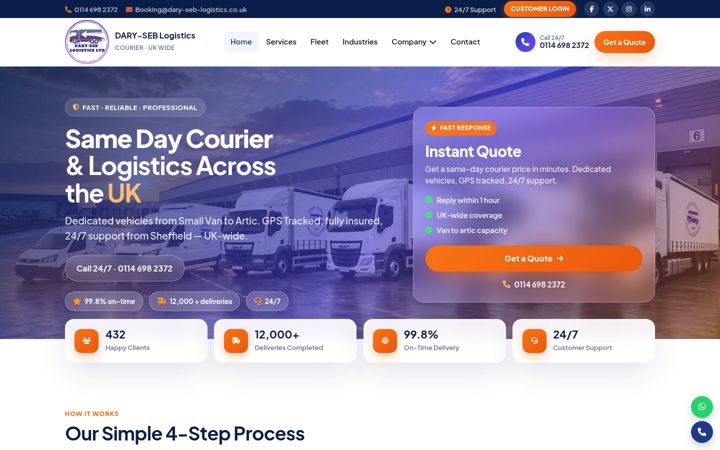 Screenshot of dary-seb-logistics.co.uk