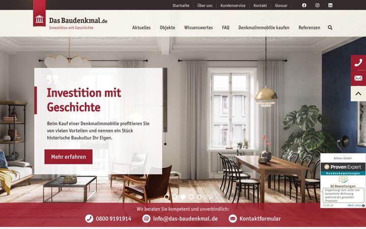 Screenshot of das-baudenkmal.de