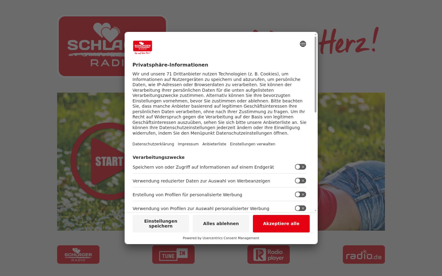 Zrzut ekranu banera zgody wyświetlanego przed jakąkolwiek interakcją