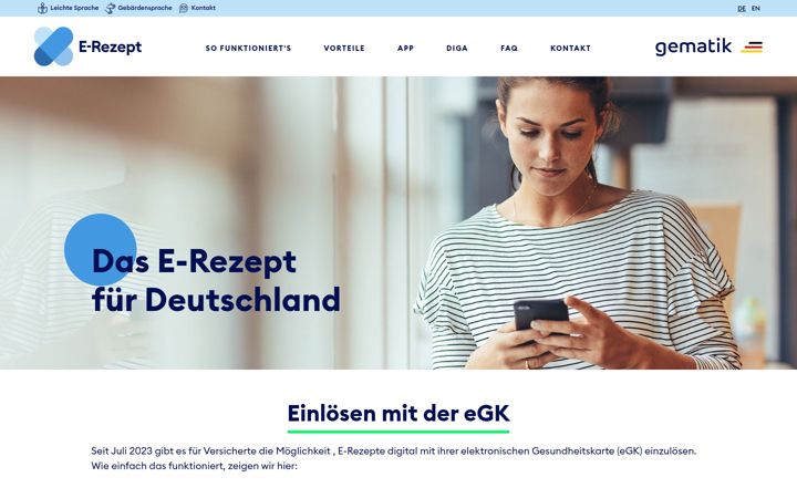 Skjermbilde av das-e-rezept-fuer-deutschland.de
