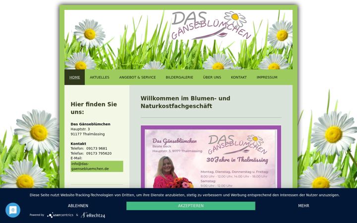 Screenshot of das-gaensebluemchen.de