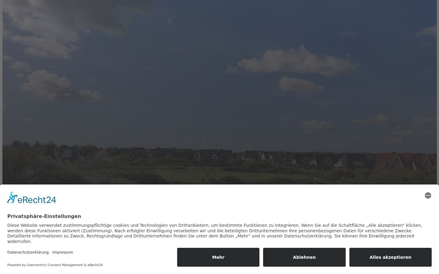 Captura de ecrã do banner de consentimento apresentado antes de qualquer interação