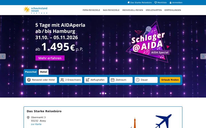 Screenshot of das-starke-reisebuero.de