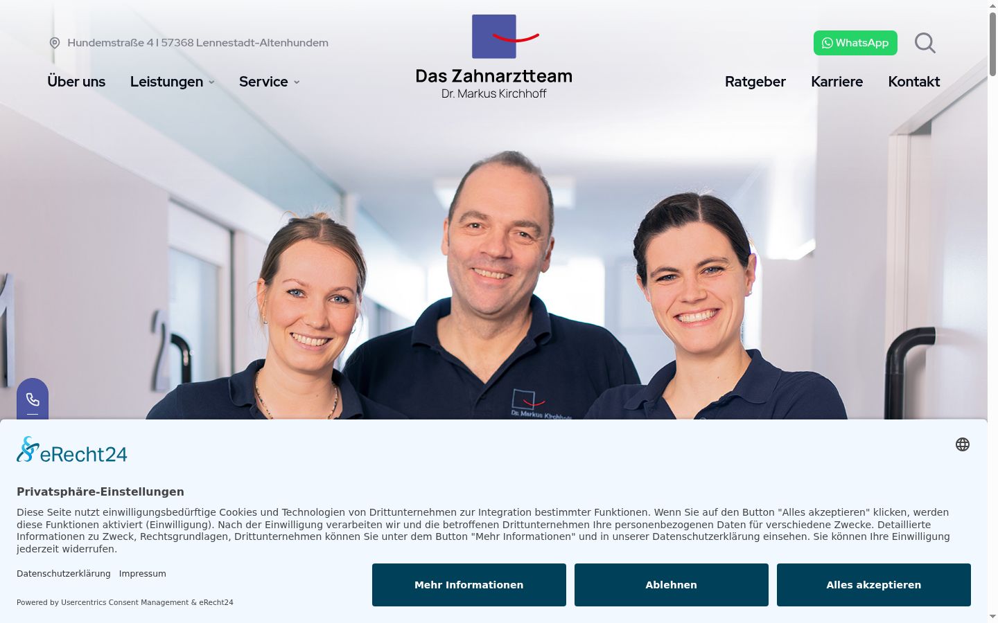 Screenshot of the consent banner shown before any interaction